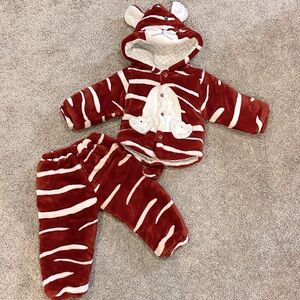Animal Hoodie & Pants Plush Set Soft Cozy Cotton 18 months